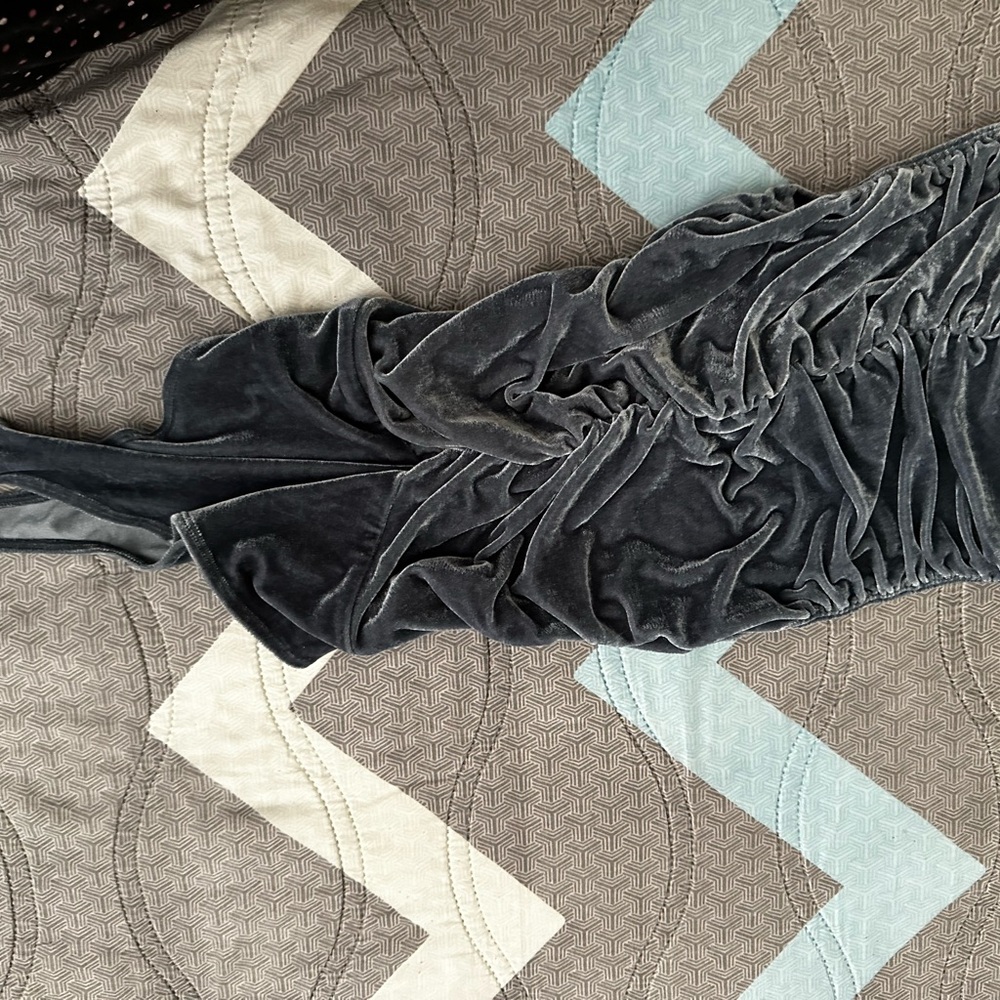 Elegant Velvet Dress in Dark Gray